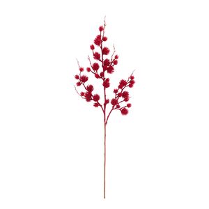 Artificial Plastic Bobble Bud Stem - Red - H101cm