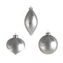 Glass Bauble Silver Leaf 3Ast