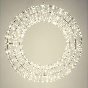 100cm 1700 LED Silver Wreath mains powered