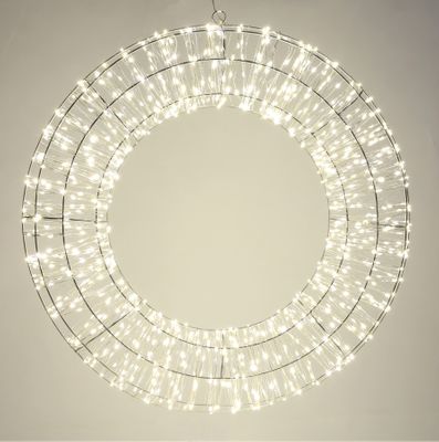 100cm 1700 LED Silver Wreath mains powered