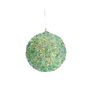 Bauble with Sequins Green/Gold 10cm