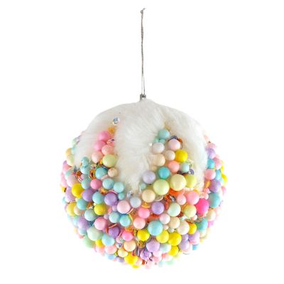 Bauble with Multi Coloured Beads 10cm