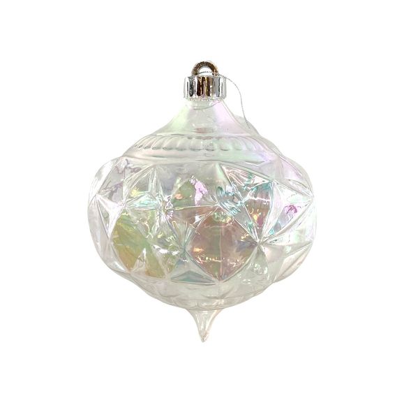 Iridescent Onion Bauble Clear 12cm