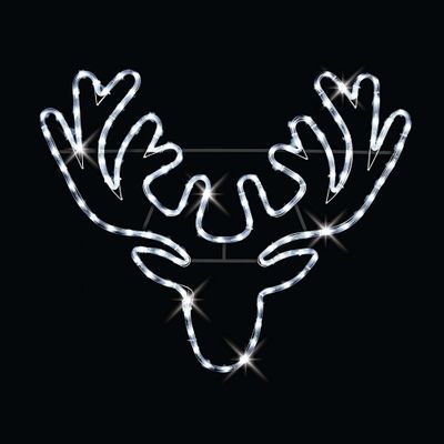 Rope Light Stags Head 78x68cm