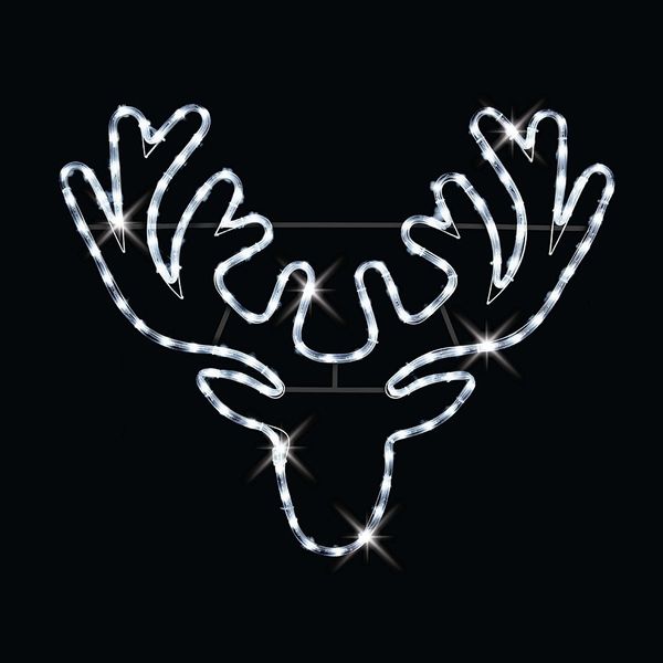 Rope Light Stags Head 78x68cm