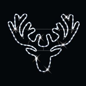 Rope Light Stags Head 78x68cm