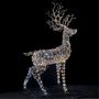 Rattan Stag Brown warm wht-wht LED Flashing H220cm mains powered weatherproof