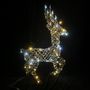 Rattan Stag Sml Brown Warm wht-wht LED Flashing H75cm mains powered weatherproof