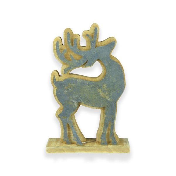 Wooden and Iron Deer with antlers and 17 LED 15x6x22.5cm