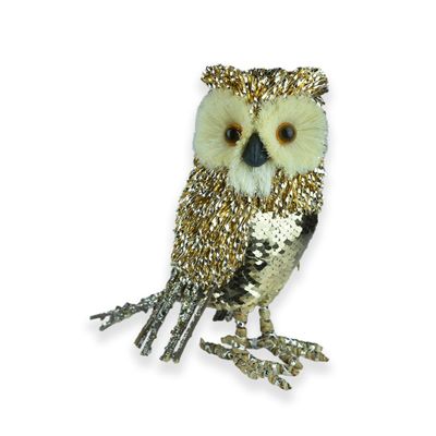 Owl Gold 15x10x19cm