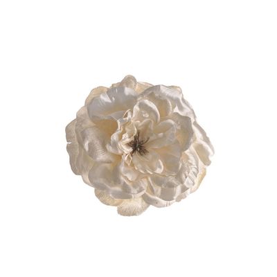 Rose With Clip Cream 15Cm