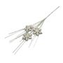 Snowflake white Small Stem with Glitter strands L45cm