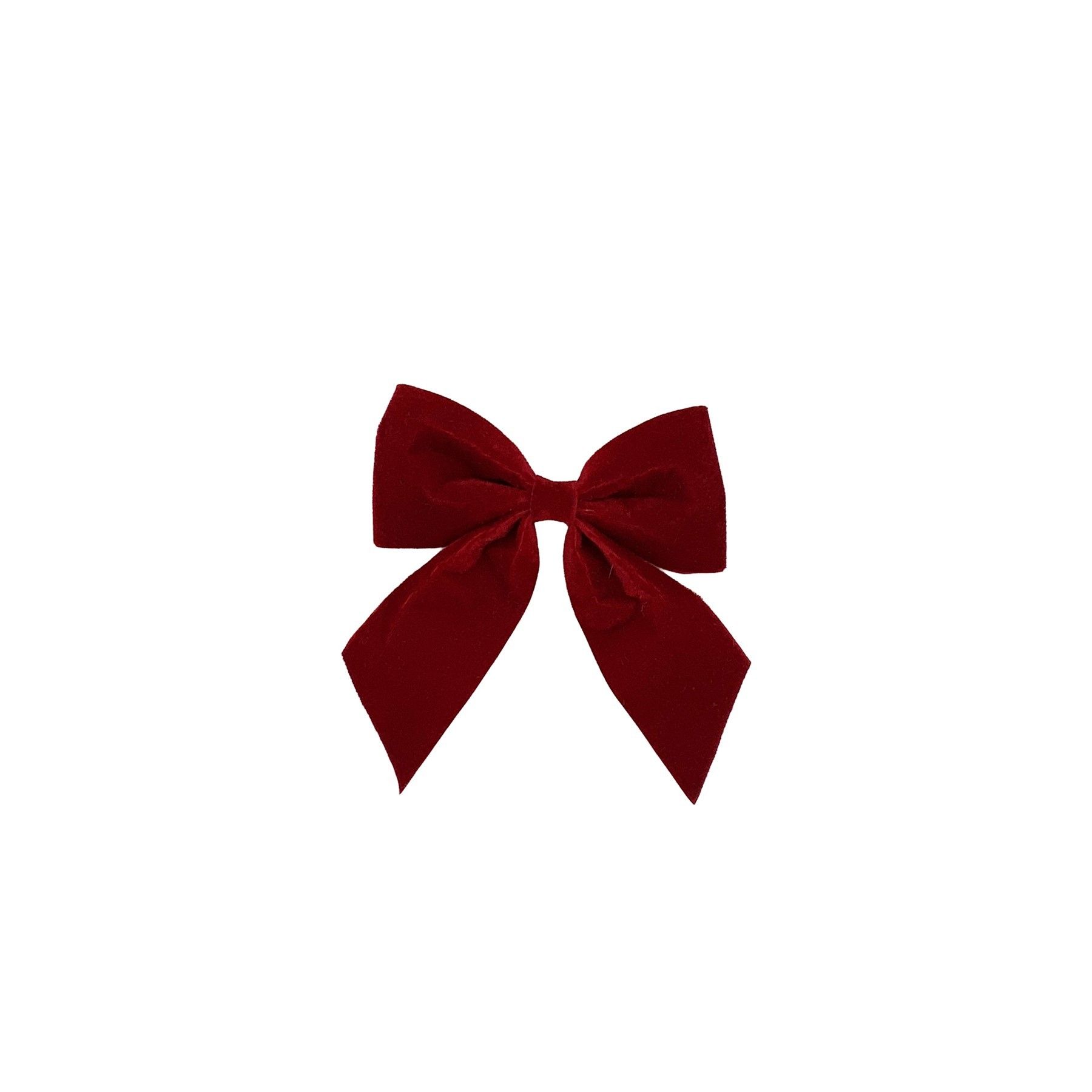 Velvet Bow on a Clip - Red - 15x16cm