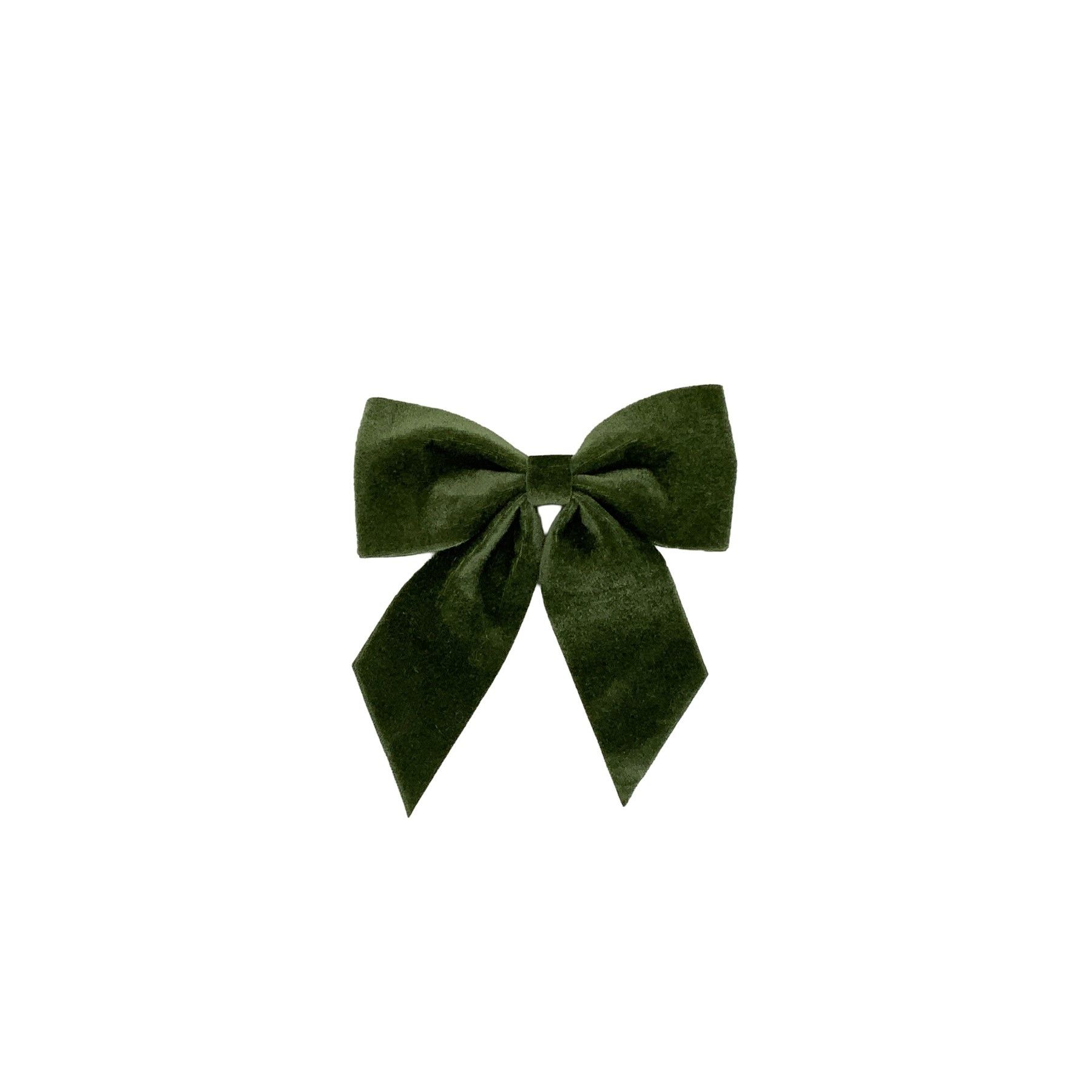 Velvet Bow on a Clip - Green - 15x16cm
