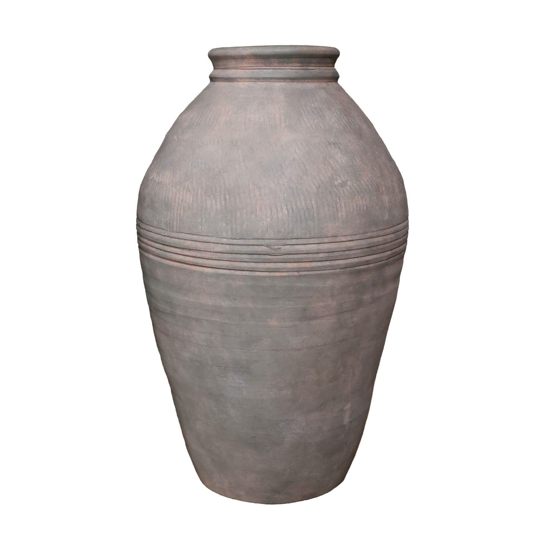 Antique Green Terracotta Olive Pot - H 47.5 x 31.5cm