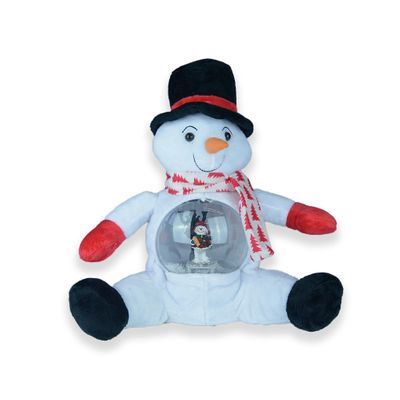 Plush Snowman with Snow Globe