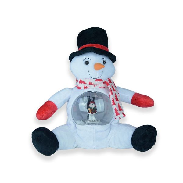 Plush Snowman with Snow Globe