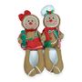 Sitting Gingerbread Boy and Girl with long legs 2 Assorted 33cm