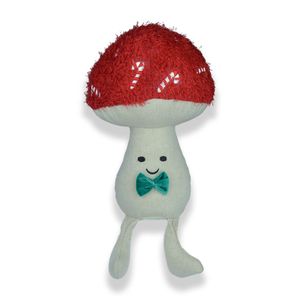 Mushroom with bow tie and candy cane hat 28cm