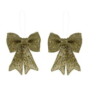 Glitzy Bow Gold Hang X2
