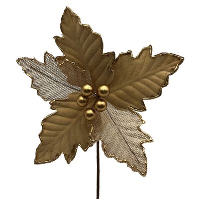 Ponsettia Berries Natural Gold Trim 24cm