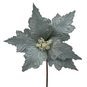 Poinsettia Stem Dusky Blue D27 L15cm