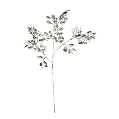 Holly Leaf Stem Silver - 75cm