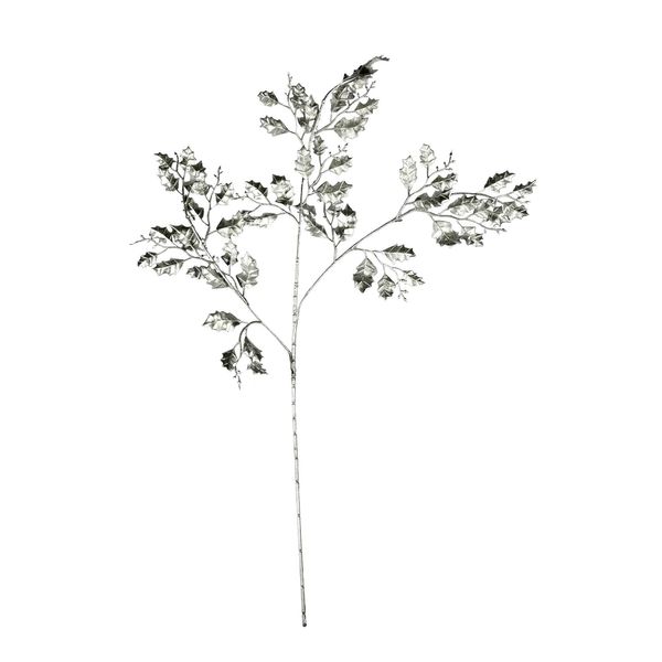 Holly Leaf Stem Silver - 75cm