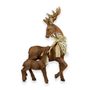 Reindeer Standing with Baby and Merry Christmas Sign in Resin 39cm