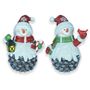 Snowman in a pinecone in Resin 2 Assorted Designs 19.5cm