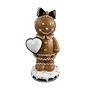Gingerbread lady with large bow and heart 8.7x8.4x18.6cm