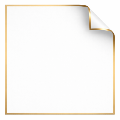 Korean Style Pre Cut Cello Wrap Sheets - White with Gold Border (100 Sheets)