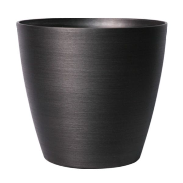 Hortus Lite - Metallic Look Plastic Planter - Dk Grey - Dia 40xH43cm