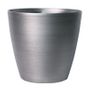 Hortus Lite - Metallic Look Plastic Planter - Brushed Steel - Dia 21  xH19.5cm