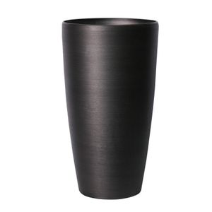 Hortus Lite - Metallic Look Tall Planter - Dk Grey - Dia 40 x H75.5cm