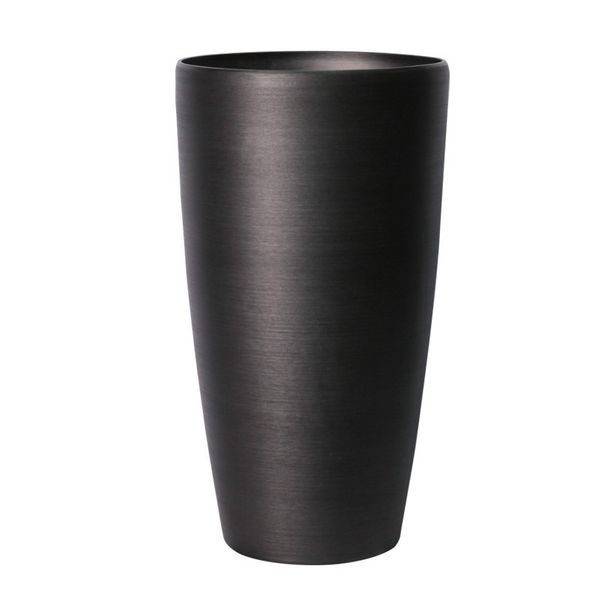 Hortus Lite - Metallic Look Tall Planter - Dk Grey  - Dia32 x H58cm