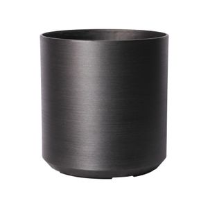 Hortus Lite - Metallic Look Plastic Cylinder Planter - Dk Grey - Dia43 x H43.5cm