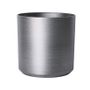 Hortus Lite - Metallic Look Plastic Cylinder Planter - Brushed Steel - Dia28 x H