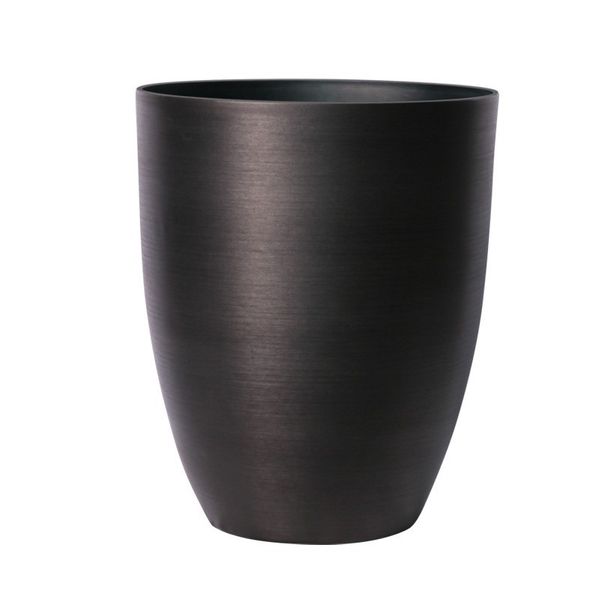 Hortus Lite - Metallic Look Plastic Shaped Planter - Dk Grey - Dia 43 x H52.5cm