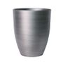 Hortus Lite - Metallic Look Plastic Shaped Planter - Brushed Steel - Dia 35 x H4