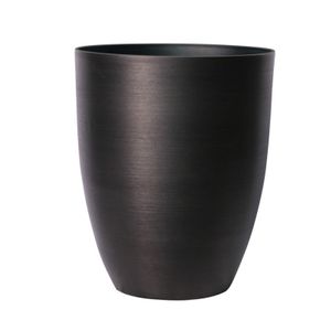 Hortus Lite - Metallic Look Plastic Shaped Planter - Dk Grey - Dia28 x H34.5cm