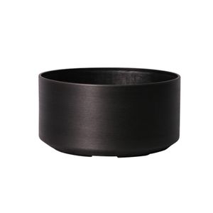 Hortus Lite - Metallic Look Plastic Low Bowl Planter - Dk Grey - Dia 42.5 x H22c