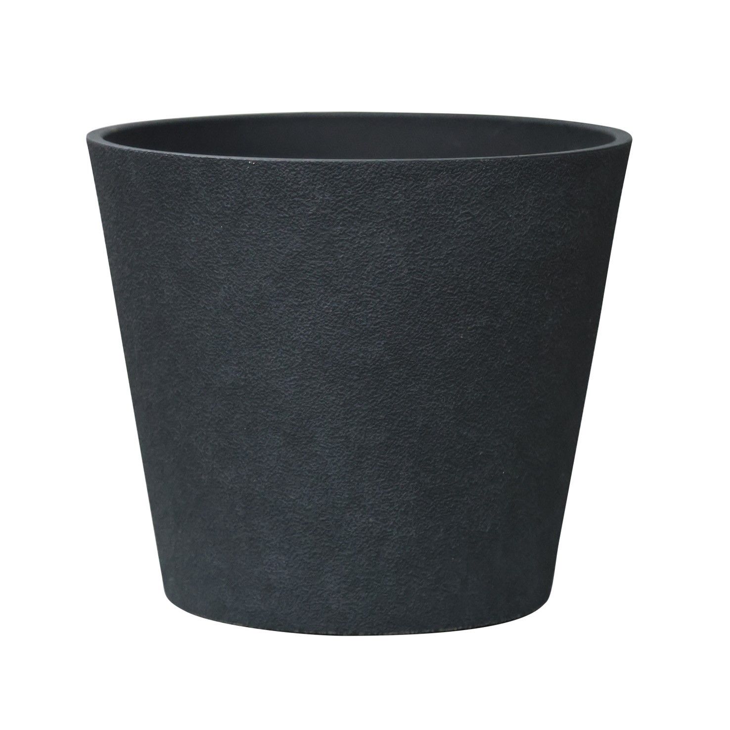 Hortus Lite - Aged Effect Plastic Planter - Charcoal Black - Dia 50 x H44.5cm