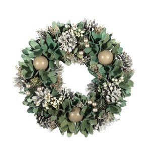 Wreath with White cones and Pearls 30*30*8CM