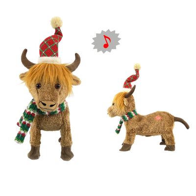 Bull singing and jumping 13.75x30x35cm 