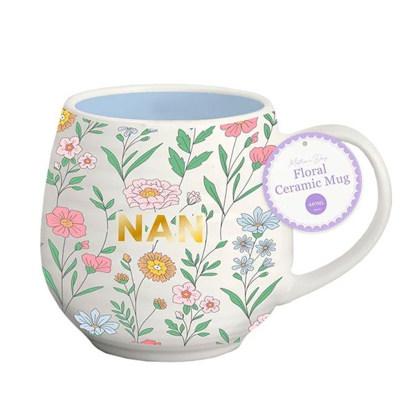 Nan Slogan Floral Mug