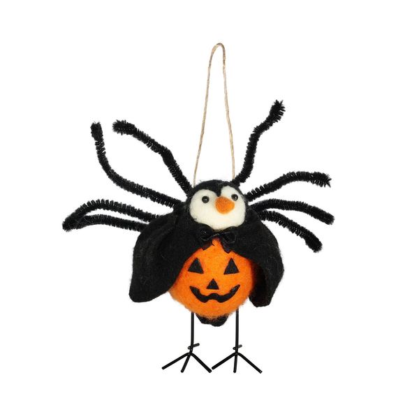 Felt Spooky Pumpkin Penguin Spider Hanging Decoration - H12.5cm