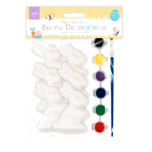 Easter Paint Your Own Bunny Decoration 6pk
