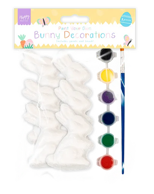 Easter Paint Your Own Bunny Decoration 6pk