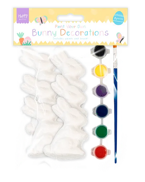 Easter Paint Your Own Bunny Decoration 6pk